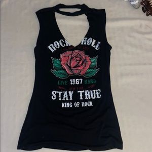 Tank top with chest and back cut out